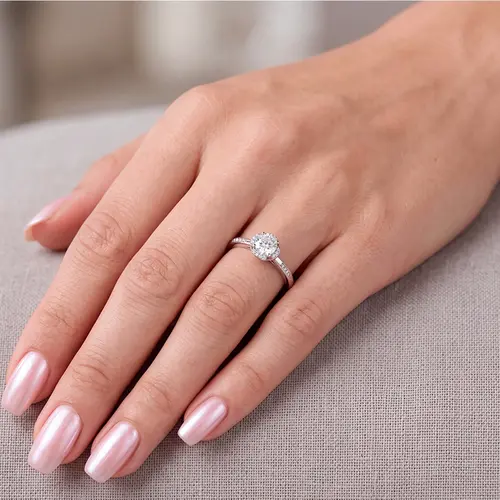 Anel de Prata com Cristais e Moissanite . 124264