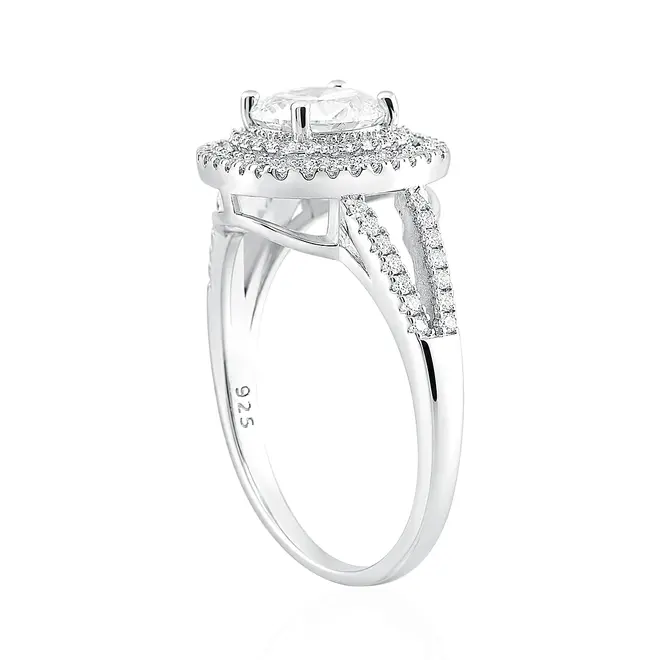 Anel de Prata com Cristais e Moissanite . 124265