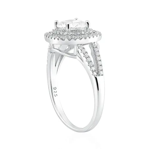 Anel de Prata com Cristais e Moissanite . 124265