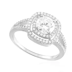 Anel de Prata com Cristais e Moissanite . 124265