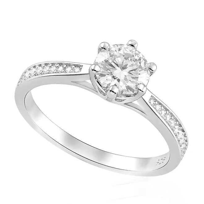Anel de Prata com Cristais e Moissanite . 124267
