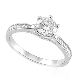 Anel de Prata com Cristais e Moissanite . 124267