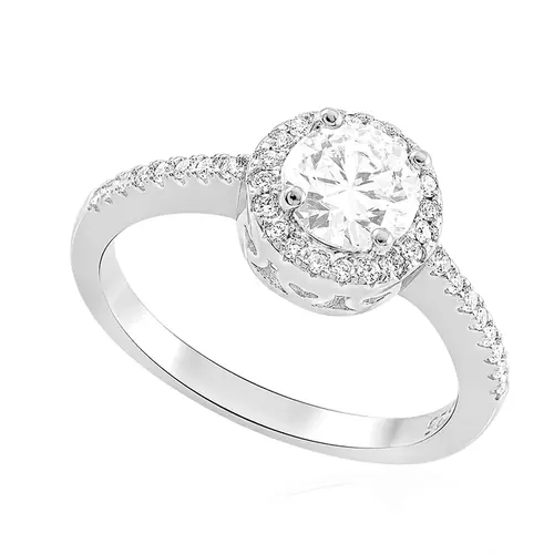 Anel de Prata com Cristais e Moissanite . 124268