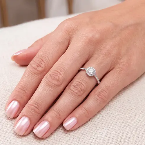 Anel de Prata com Cristais e Moissanite . 124268