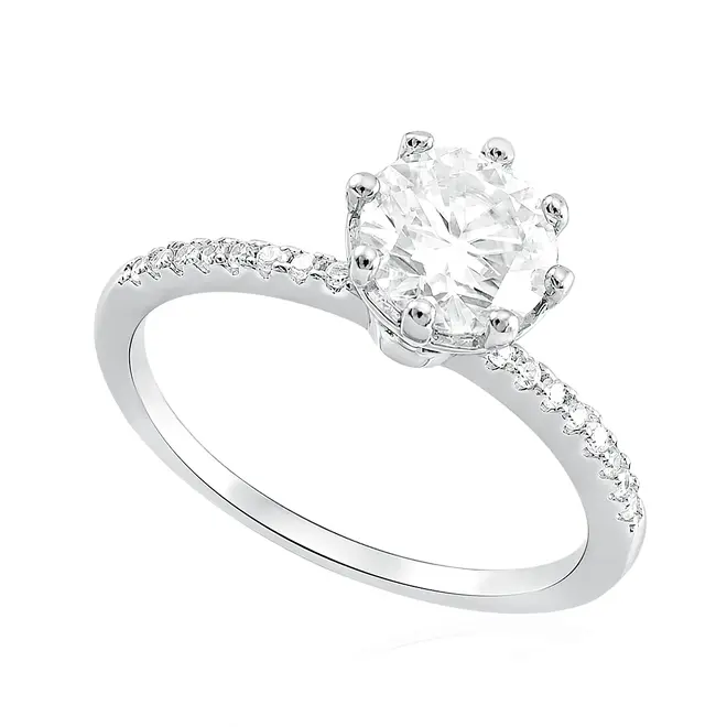 Anel de Prata com Cristais e Moissanite . 124269