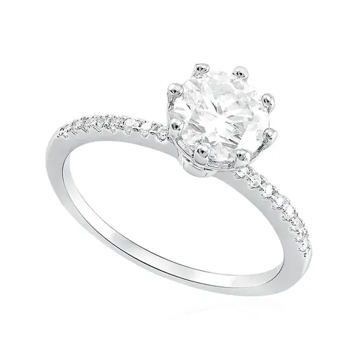 Anel de Prata com Cristais e Moissanite . 124269