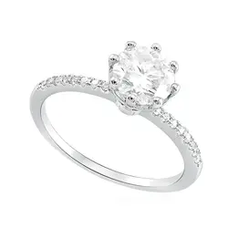 Anel de Prata com Cristais e Moissanite . 124269
