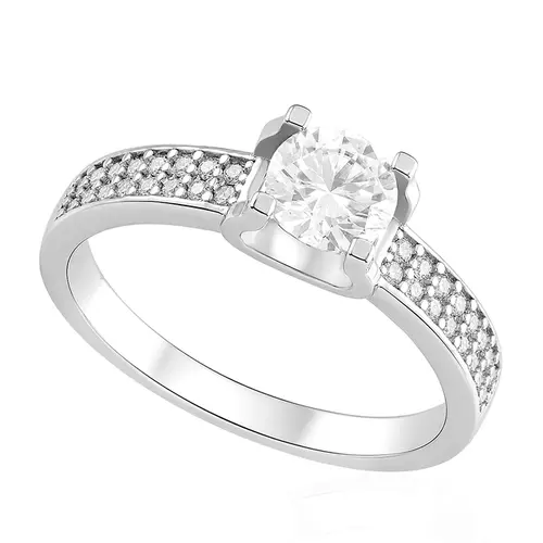 Anel de Prata com Cristais e Moissanite . 124270