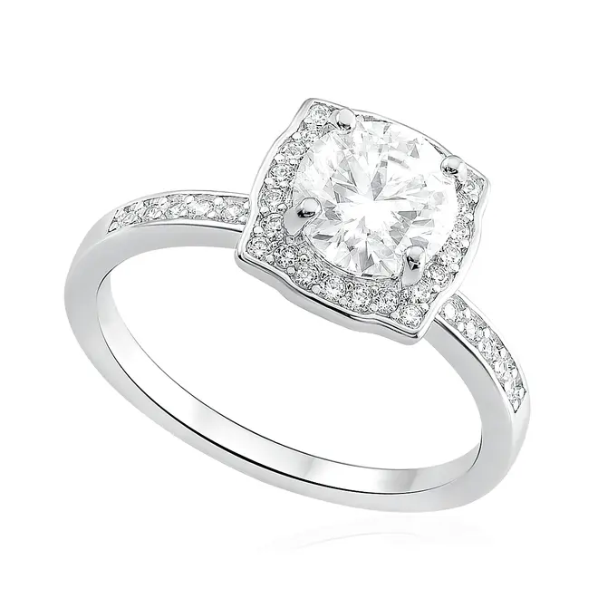 Anel de Prata com Cristais e Moissanite . 124271