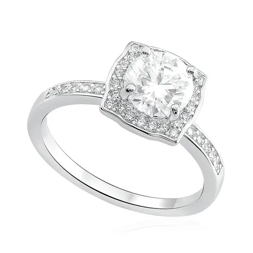 Anel de Prata com Cristais e Moissanite . 124271