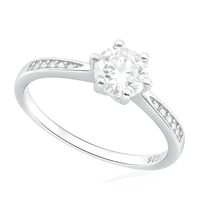 Anel de Prata com Cristais e Moissanite . 124273