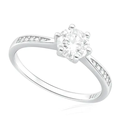 Anel de Prata com Cristais e Moissanite . 124273
