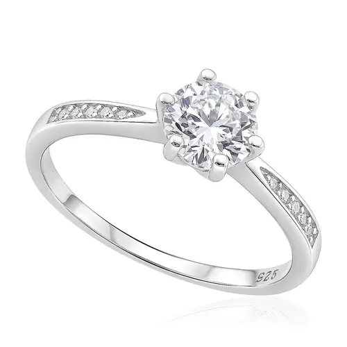 Anel de Prata com Cristais e Moissanite . 124273