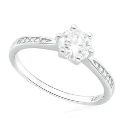 Anel de Prata com Cristais e Moissanite . 124273