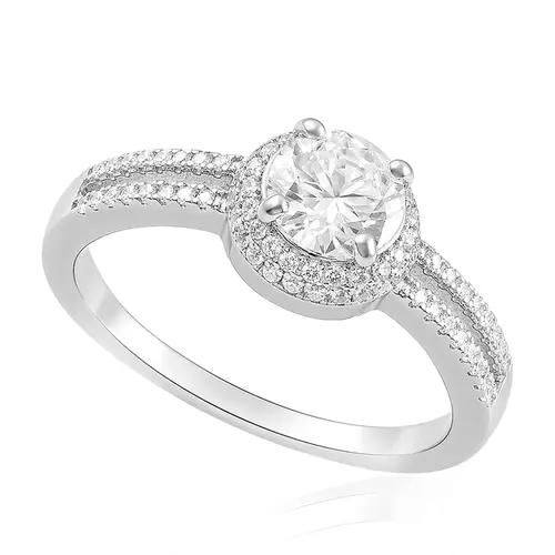 Anel de Prata com Cristais e Moissanite . 124275