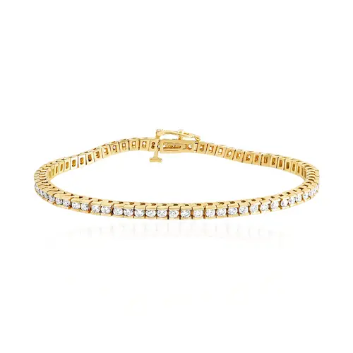 Pulseira Riviera cravação invisivel com 7,40 Cts de diamates, ouro amarelo