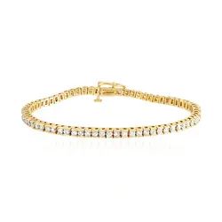 Pulseira Riviera cravação invisivel com 7,40 Cts de diamates, ouro amarelo