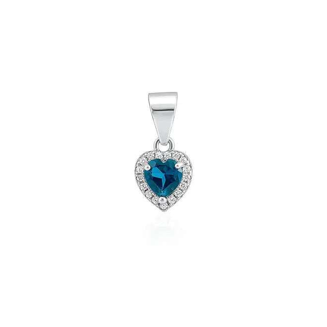 Conjunto Par de Brincos, Pingente e Anel de Prata com Cristais e Topázio London Blue 124451