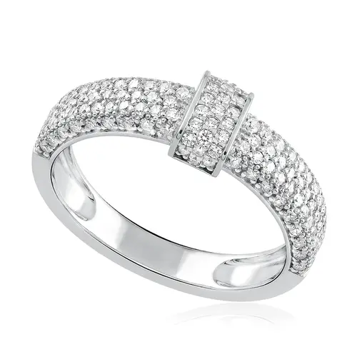 Anel Trabalhado com Diamantes Totalizando 80 Pts.