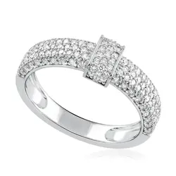 Anel Trabalhado com Diamantes Totalizando 80 Pts.