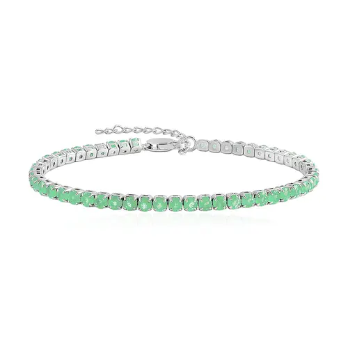 Pulseira de Prata com 50 Esmeraldas Colombianas Totalizando 12,50 Cts.