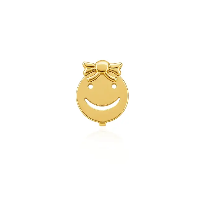 Pingente Rosto de Menina de Ouro Amarelo