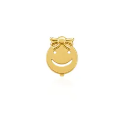 Pingente Rosto de Menina de Ouro Amarelo