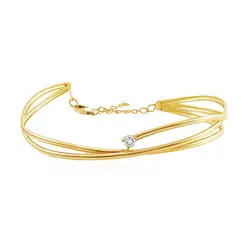 Bracelete de Ouro Amarelo com Diamante