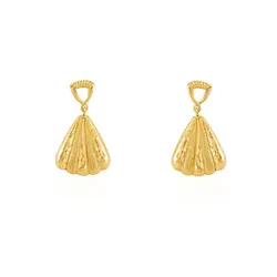Par de Brincos Concha de Ouro Amarelo
