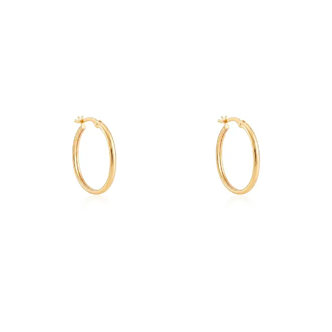 Par de Brincos Argola Oval de Ouro Amarelo 124710