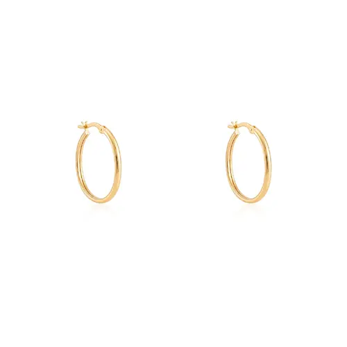 Par de Brincos Argola Oval de Ouro Amarelo 124710