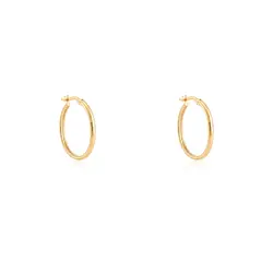Par de Brincos Argola Oval de Ouro Amarelo 124710