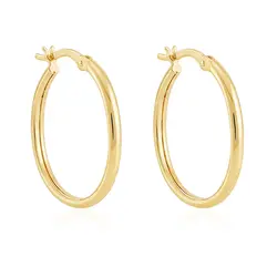 Par de Brincos Argola Oval de Ouro Amarelo 124710