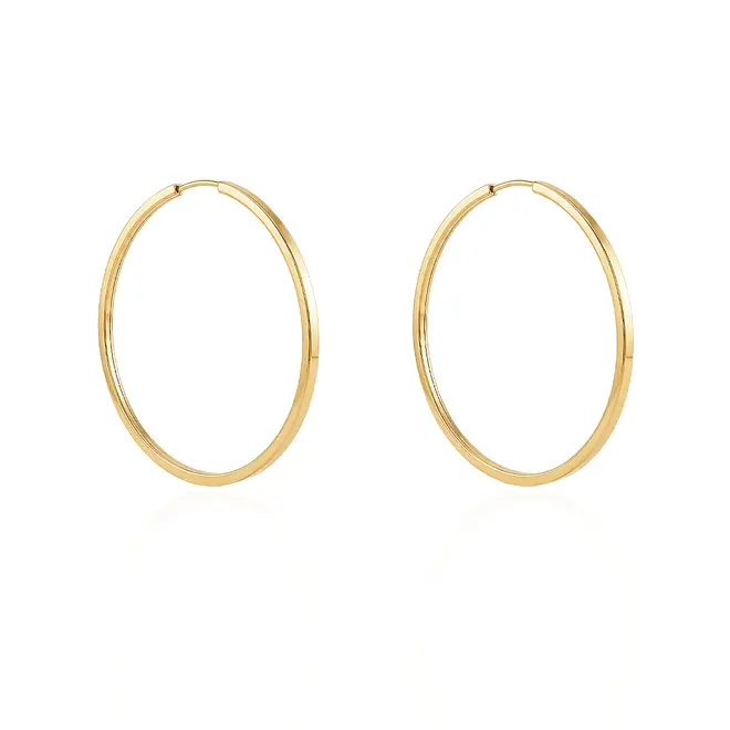 Par de Brincos Argola Redondo de Ouro Amarelo 124712