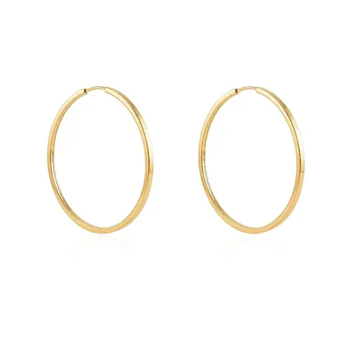 Par de Brincos Argola Redondo de Ouro Amarelo 124712