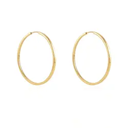 Par de Brincos Argola Redondo de Ouro Amarelo 124712