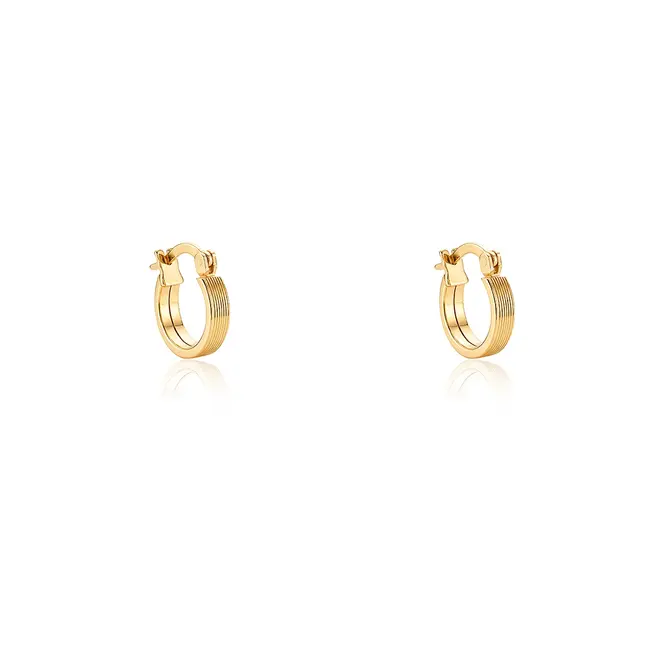 Par de Brincos Argola Frisado de Ouro Amarelo 124718