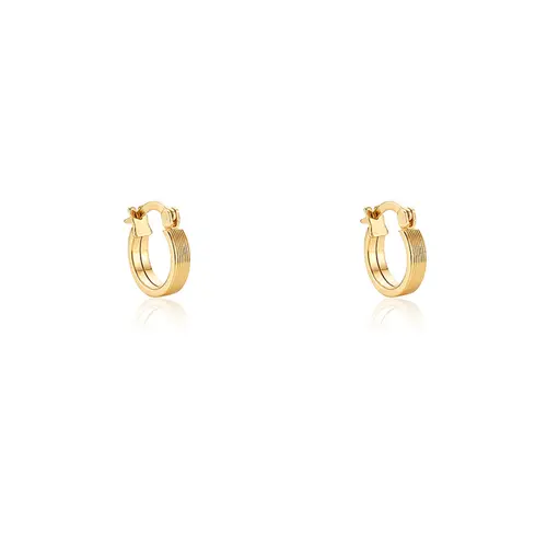 Par de Brincos Argola Frisado de Ouro Amarelo 124718