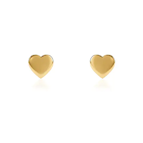 Par de Brincos Coração de Ouro Amarelo 124724