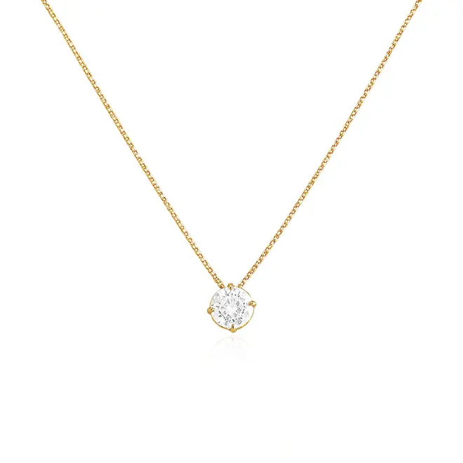 Ponto de Luz de Ouro Amarelo com Zirconia