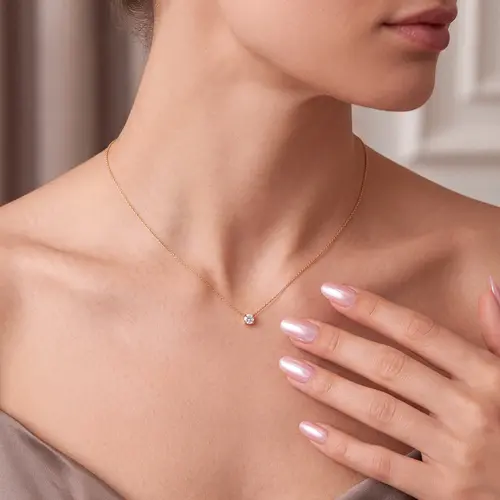 Ponto de Luz de Ouro Amarelo com Zirconia