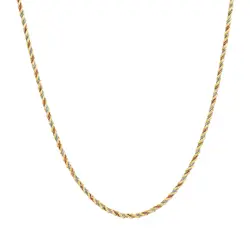 Corrente Malha Corda Ouro 3 cores.