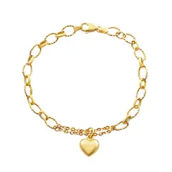 Pulseira Berloque Coração em Ouro Amarelo.