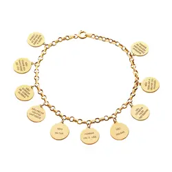 Pulseira Berloqueira de Ouro modelo 10 Mandamentos