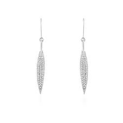 Par de Brincos Trabalhado Ouro Branco 18K com Diamantes