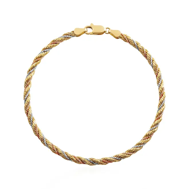 Pulseira Malha Corda de Ouro 2 Cores
