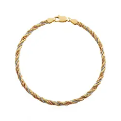 Pulseira Malha Corda de Ouro 2 Cores