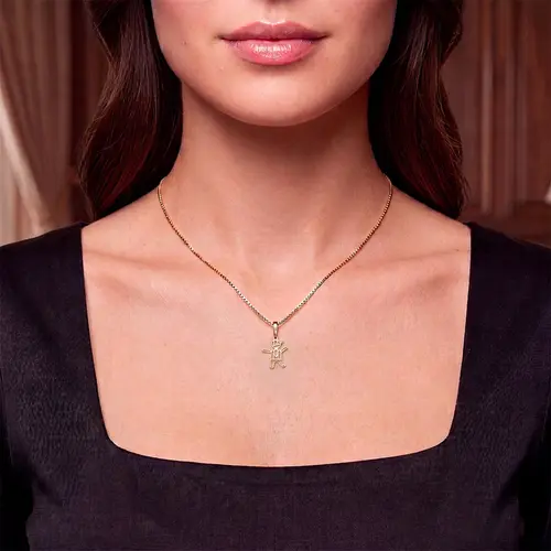 Pingente Menino Vazado em Ouro Amarelo 18K