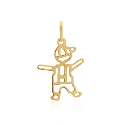 Pingente Menino Vazado em Ouro Amarelo 18K