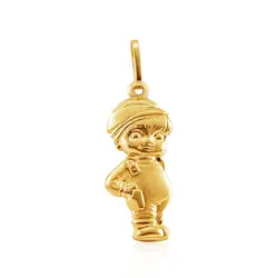 Pingente Menino Acetinado em Ouro Amarelo 18K